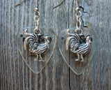 Rooster Charm Guitar Pick Earrings - Pick Your Color
