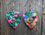 Seahorse Charm Guitar Pick Earrings - Pick Your Color