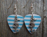Seahorse Charm Guitar Pick Earrings - Pick Your Color