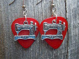 CLEARANCE Singer Sewing Machine Charm Guitar Pick Earrings - Pick Your Color