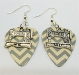 CLEARANCE Singer Sewing Machine Charm Guitar Pick Earrings - Pick Your Color