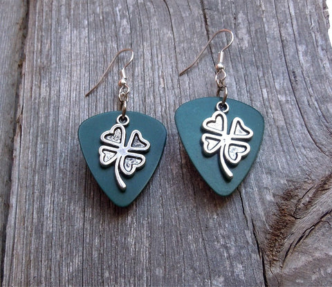 Shamrock Charm Guitar Pick Earrings - Pick Your Color