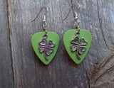 Shamrock Charm Guitar Pick Earrings - Pick Your Color