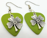Large Shamrock Charm Guitar Pick Earrings - Pick Your Color