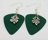 Small Shamrock Charm Guitar Pick Earrings - Pick Your Color