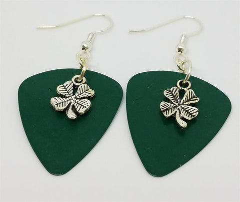 Small Shamrock Charm Guitar Pick Earrings - Pick Your Color