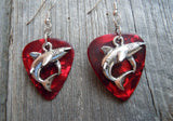 CLEARANCE Shark Charm Guitar Pick Earrings - Pick Your Color