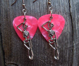 CLEARANCE Hanging Skeleton Guitar Pick Earrings - Pick Your Color
