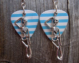 CLEARANCE Hanging Skeleton Guitar Pick Earrings - Pick Your Color