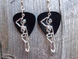 CLEARANCE Hanging Skeleton Guitar Pick Earrings - Pick Your Color