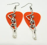 CLEARANCE Hanging Skeleton Guitar Pick Earrings - Pick Your Color