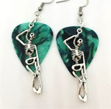 CLEARANCE Hanging Skeleton Guitar Pick Earrings - Pick Your Color