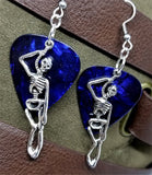 CLEARANCE Hanging Skeleton Guitar Pick Earrings - Pick Your Color