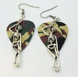 CLEARANCE Hanging Skeleton Guitar Pick Earrings - Pick Your Color