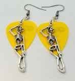 CLEARANCE Hanging Skeleton Guitar Pick Earrings - Pick Your Color
