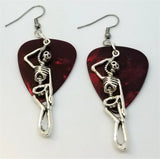 CLEARANCE Hanging Skeleton Guitar Pick Earrings - Pick Your Color