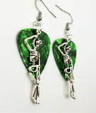 CLEARANCE Hanging Skeleton Guitar Pick Earrings - Pick Your Color