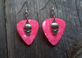 CLEARANCE Small Skull Charm Guitar Pick Earrings - Pick Your Color
