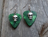 CLEARANCE Small Skull Charm Guitar Pick Earrings - Pick Your Color