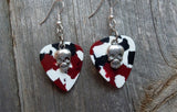 CLEARANCE Small Skull Charm Guitar Pick Earrings - Pick Your Color