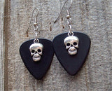 CLEARANCE Small Skull Charm Guitar Pick Earrings - Pick Your Color