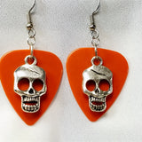 CLEARANCE Skull Charm Guitar Pick Earrings - Pick Your Color
