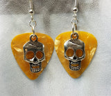 CLEARANCE Skull Charm Guitar Pick Earrings - Pick Your Color