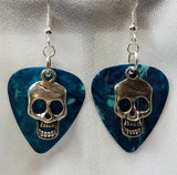 CLEARANCE Skull Charm Guitar Pick Earrings - Pick Your Color