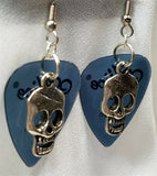 CLEARANCE Skull Charm Guitar Pick Earrings - Pick Your Color