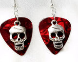 CLEARANCE Skull Charm Guitar Pick Earrings - Pick Your Color