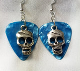 CLEARANCE Skull Charm Guitar Pick Earrings - Pick Your Color