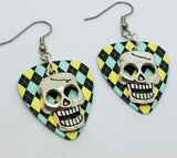 CLEARANCE Skull Charm Guitar Pick Earrings - Pick Your Color