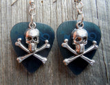 CLEARANCE Skull and Crossbones Charm Guitar Pick Earrings - Pick Your Color