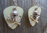 CLEARANCE Skull and Crossbones Charm Guitar Pick Earrings - Pick Your Color