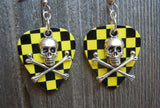 CLEARANCE Skull and Crossbones Charm Guitar Pick Earrings - Pick Your Color
