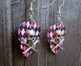CLEARANCE Skull and Crossbones Charm Guitar Pick Earrings - Pick Your Color