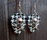 CLEARANCE Skull and Crossbones Charm Guitar Pick Earrings - Pick Your Color
