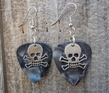 CLEARANCE Skull and Crossbone Charms Guitar Pick Earrings - Pick Your Color