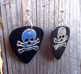 CLEARANCE Skull and Crossbone Charms Guitar Pick Earrings - Pick Your Color