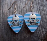 CLEARANCE Skull and Crossbone Charms Guitar Pick Earrings - Pick Your Color