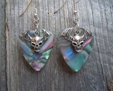 CLEARANCE Bat Skull Charm Guitar Pick Earrings - Pick Your Color