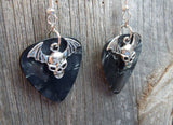 CLEARANCE Bat Skull Charm Guitar Pick Earrings - Pick Your Color