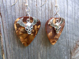 CLEARANCE Bat Skull Charm Guitar Pick Earrings - Pick Your Color
