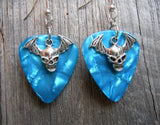 CLEARANCE Bat Skull Charm Guitar Pick Earrings - Pick Your Color