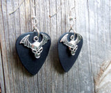 CLEARANCE Bat Skull Charm Guitar Pick Earrings - Pick Your Color