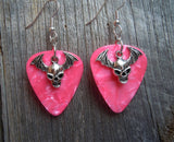 CLEARANCE Bat Skull Charm Guitar Pick Earrings - Pick Your Color