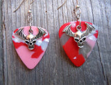 CLEARANCE Bat Skull Charm Guitar Pick Earrings - Pick Your Color