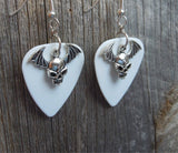 CLEARANCE Bat Skull Charm Guitar Pick Earrings - Pick Your Color