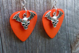 CLEARANCE Bat Skull Charm Guitar Pick Earrings - Pick Your Color