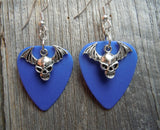 CLEARANCE Bat Skull Charm Guitar Pick Earrings - Pick Your Color